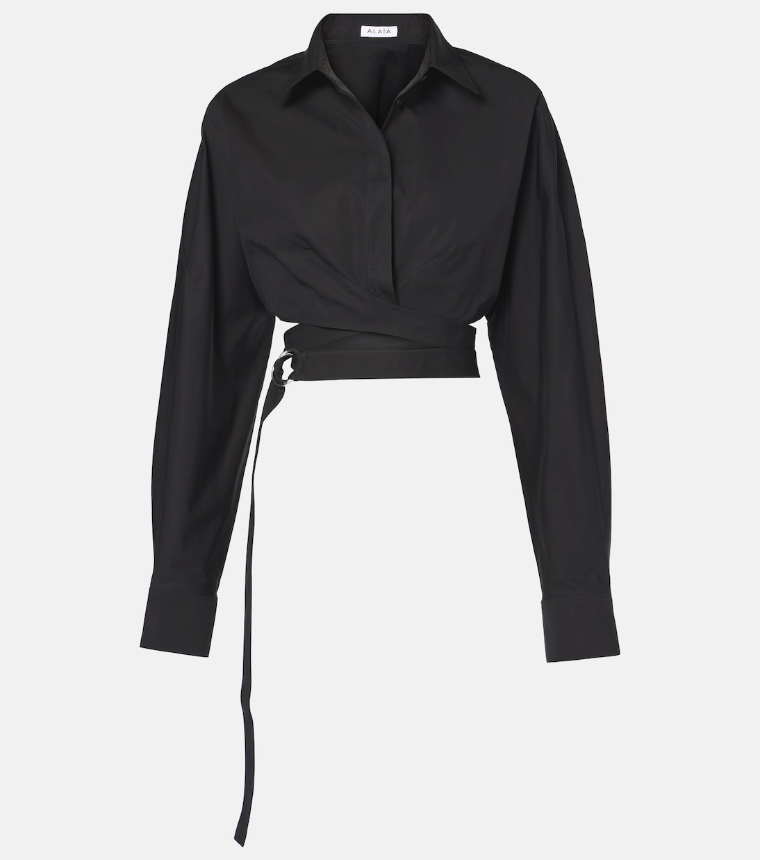

Короткая рубашка из хлопкового поплина Alaïa, Noir Alaia