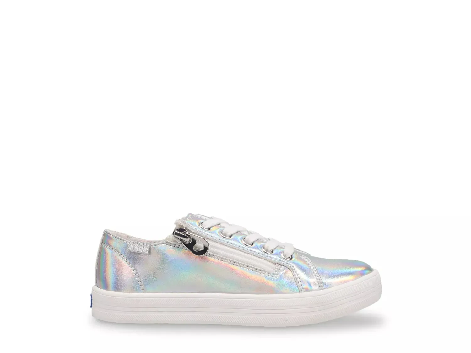 Кеды Keds Kara Zipper Sneaker - детские, серебристые переливающиеся — фото 2