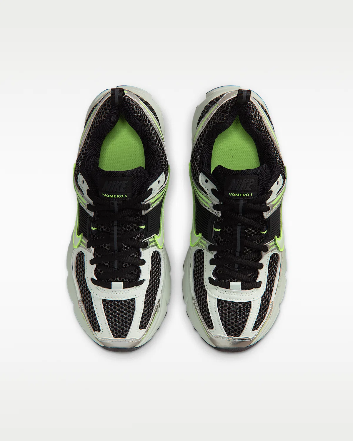 Детские кроссовки с отражающими элементами Nike Vomero 5, Black/Volt Ice/Anthracite/Barely Green — фото 4