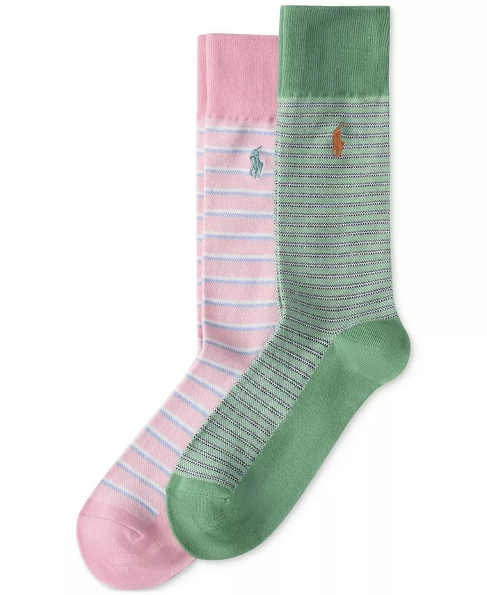

Мужские носки Oxford Stripe Slack, 2 пары Polo Ralph Lauren, зеленый