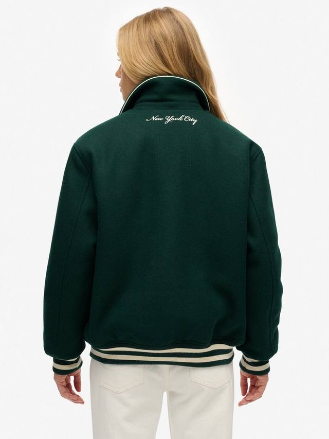 Бомбер Country Club из шерстяной смеси Superdry, Enamel Green — фото 2