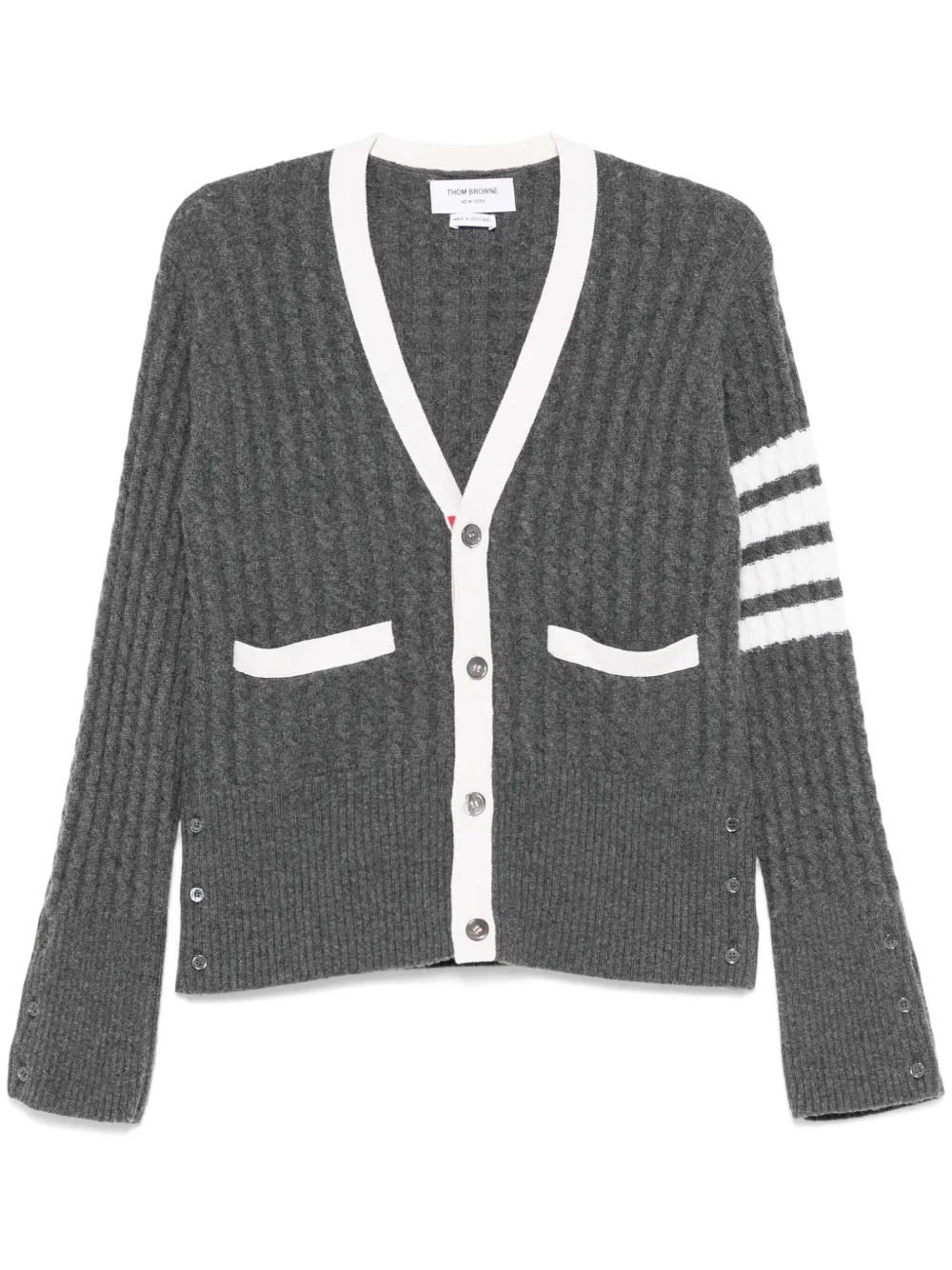 

Кардиган с полосками 4-Bar THOM BROWNE, серый