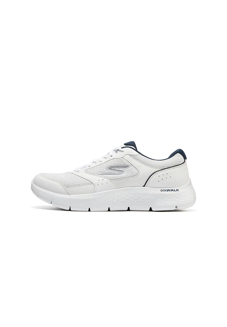 Кроссовки мужские, гибкая подошва, Skechers GO WALK FLEX, белый/темно-синий — фото 4