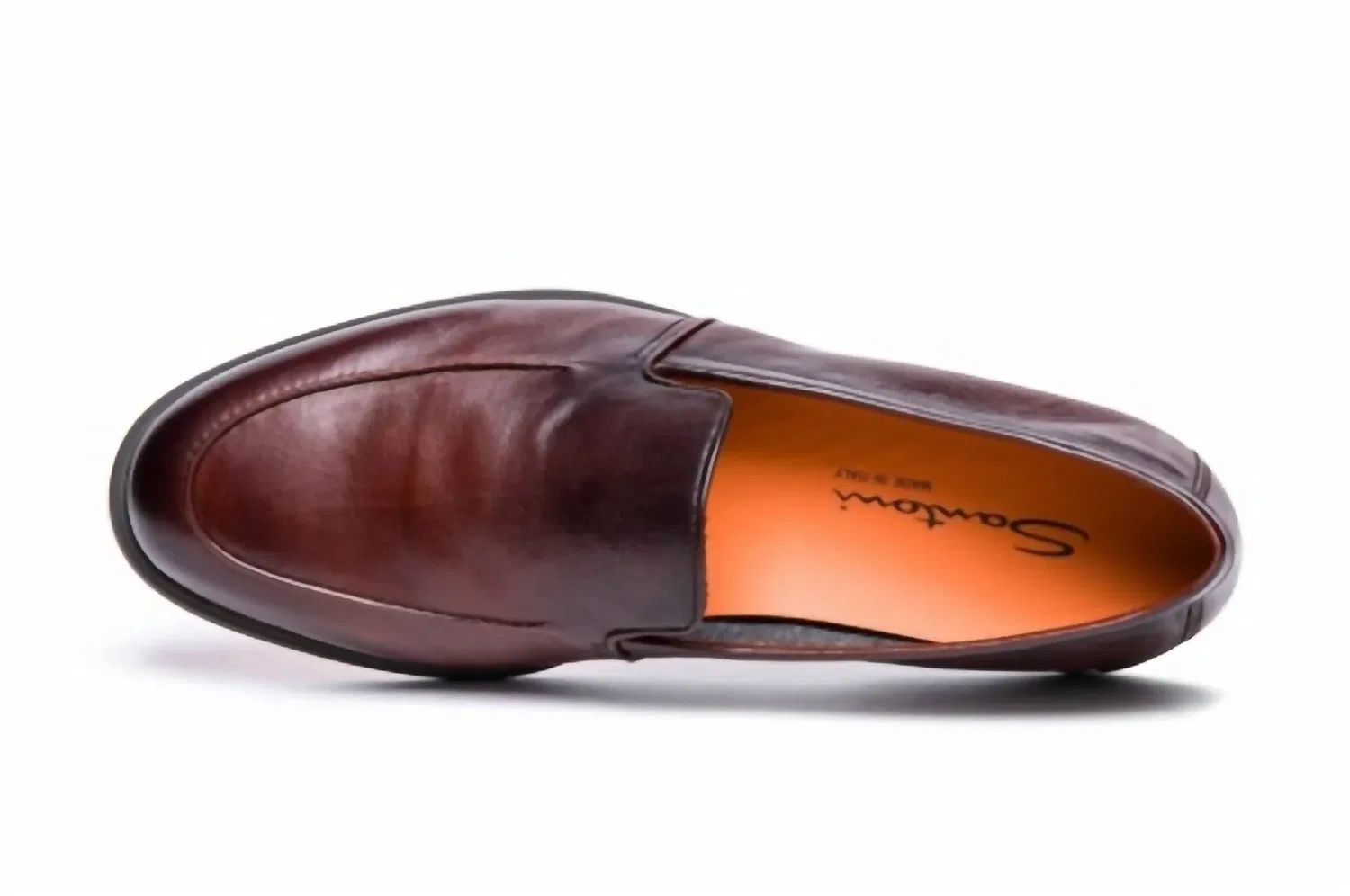 Santoni Мужские лоферы Malibu темно-коричневого цвета