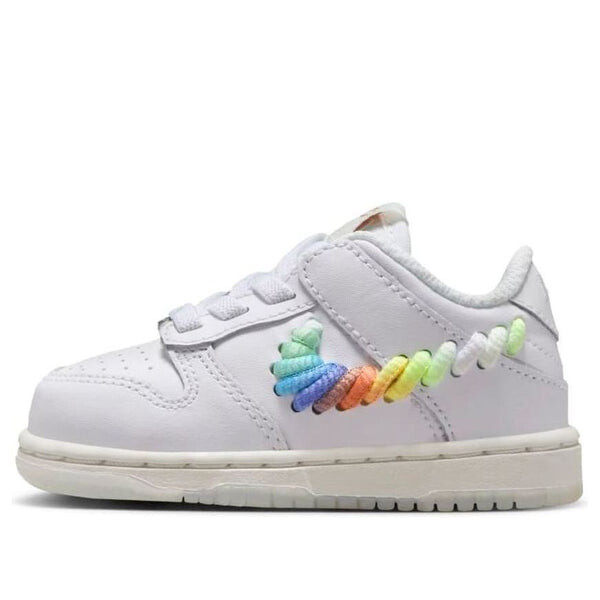 

Кроссовки dunk low se 'rainbow lace swoosh white' Nike, белый