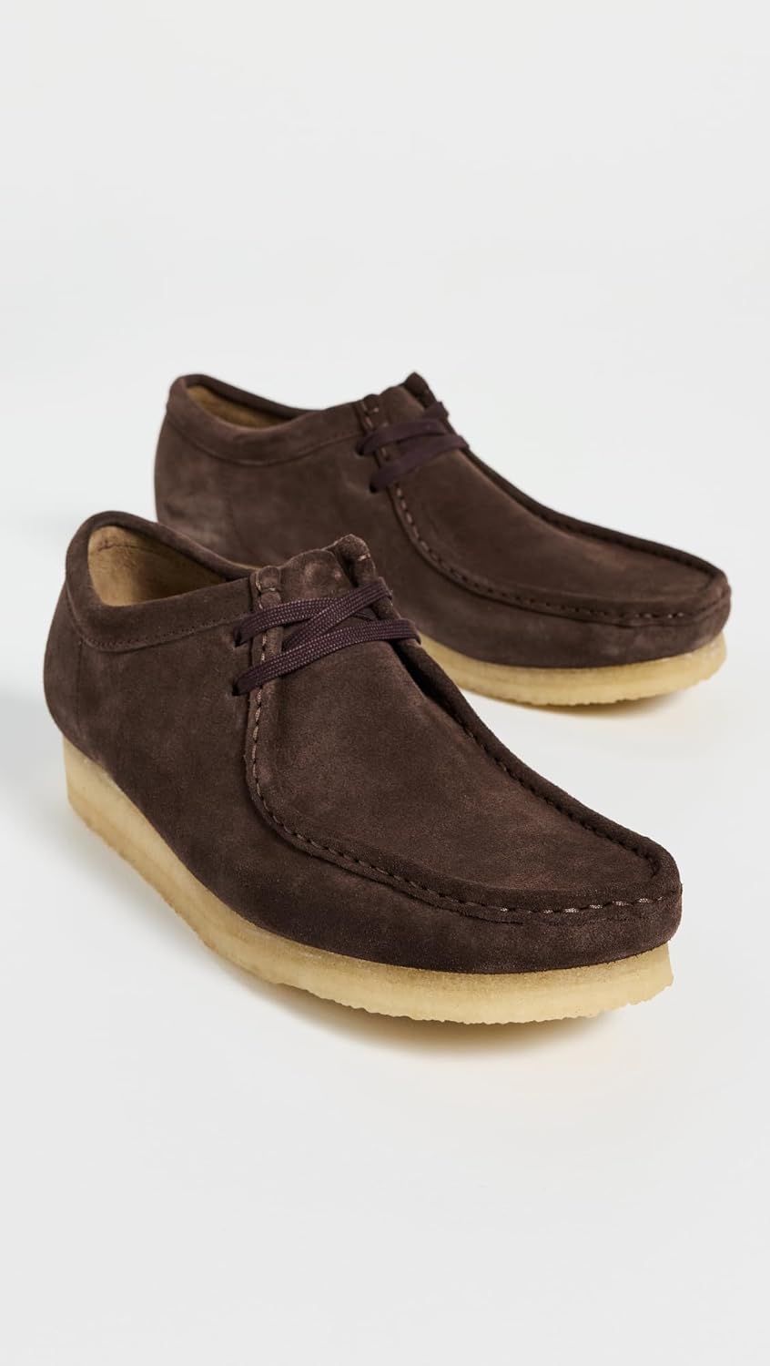 Мужские замшевые туфли Wallabee от Clarks, темно-коричневый — фото 4
