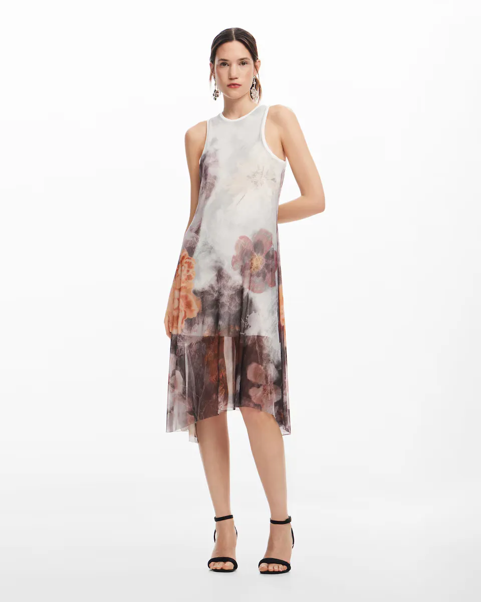 

Артистическое струящееся платье Desigual, серый