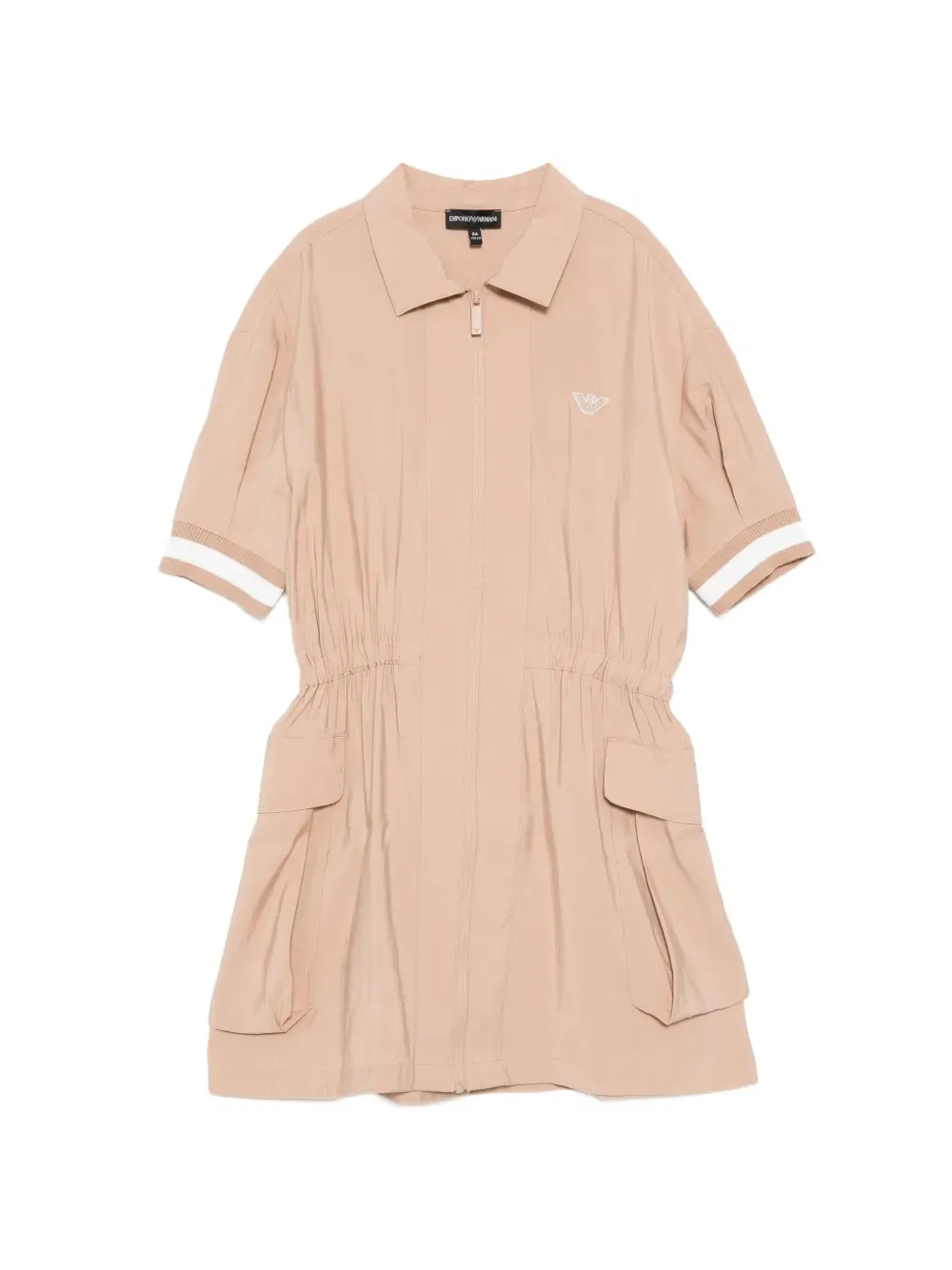 Платье с вышитым логотипом Emporio Armani Kids, коричневый