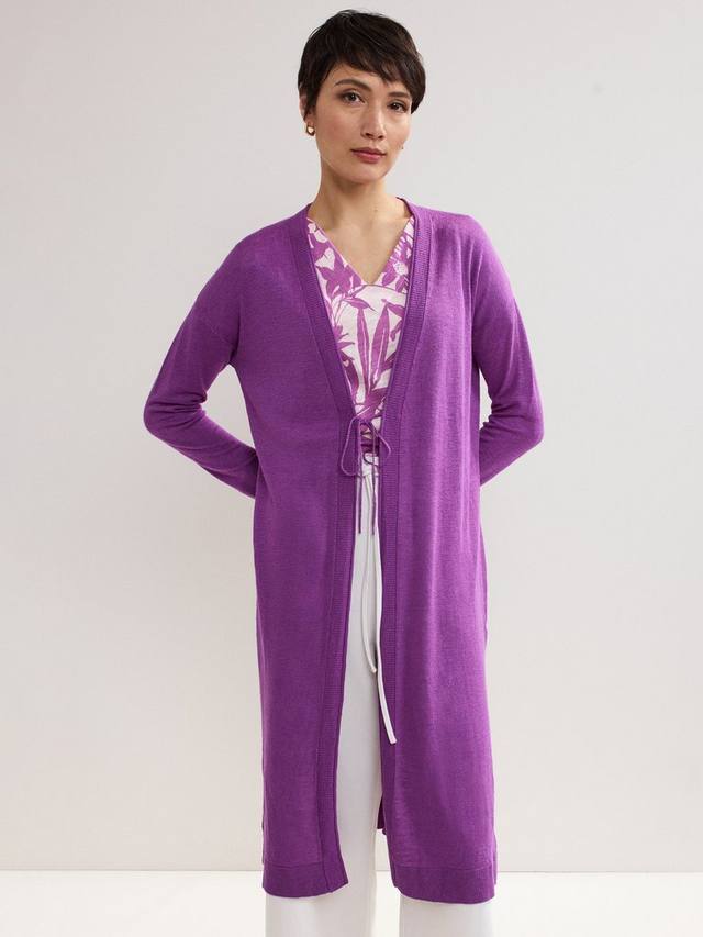 

Длинный кардиган Tasha из льняной ткани Phase Eight, Purple