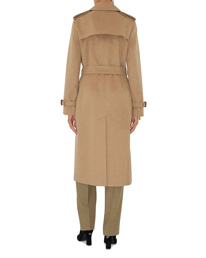 Длинный кашемировый тренчкот Kensington Burberry, коричневый/бежевый — фото 4