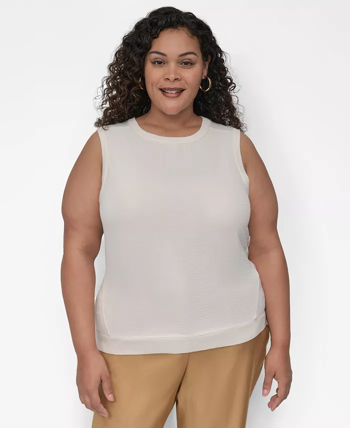 

Топ-свитер без рукавов Plus Size Mix-Media DKNY, белый