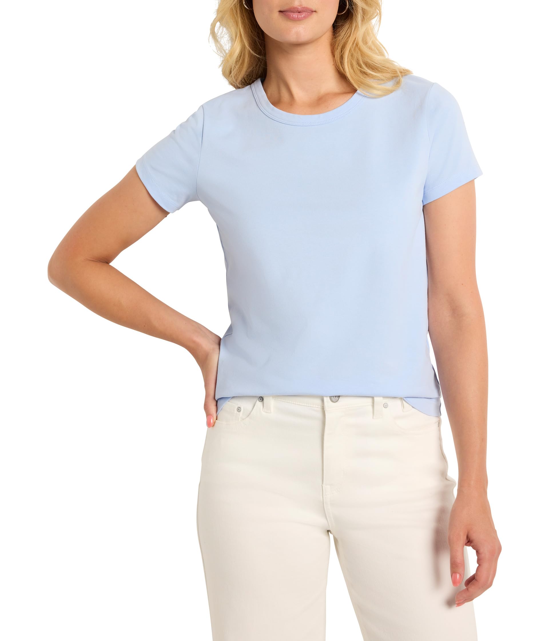 

Футболка NIC+ZOE Perfect Knit Crew Neck T-shirt, цвет Paper White