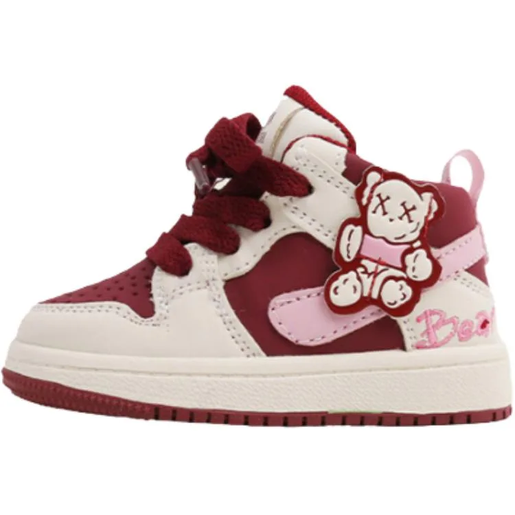 Детские дышащие кроссовки для скейтбординга Mid top MAIBUXIONG, бордовый (Fleece-Lined)