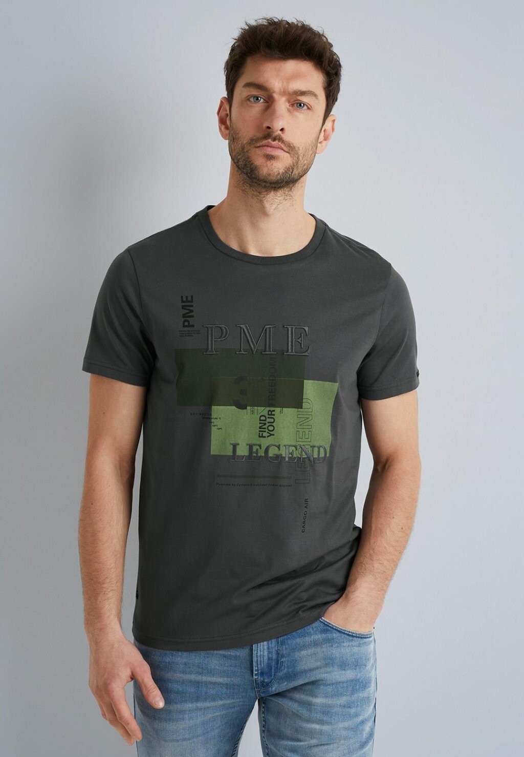 

Футболка с принтом KURZARM PME Legend, цвет Mottled Dark Grey