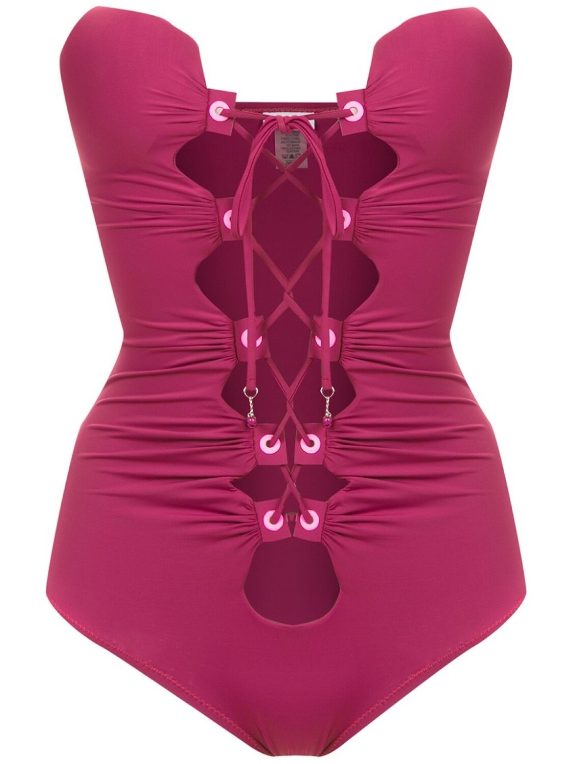 

Amir Slama lace up detail swimsuit, розовый