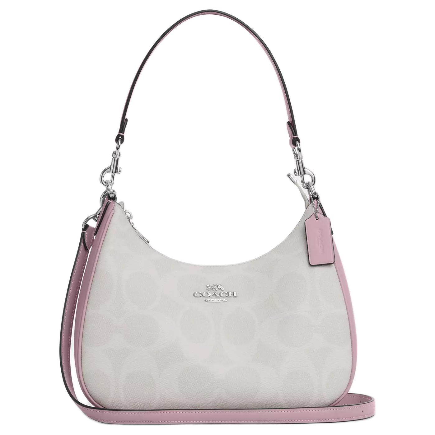 

COACH Сумка через плечо Teri Canvas, большая женская, silver & white & carnation