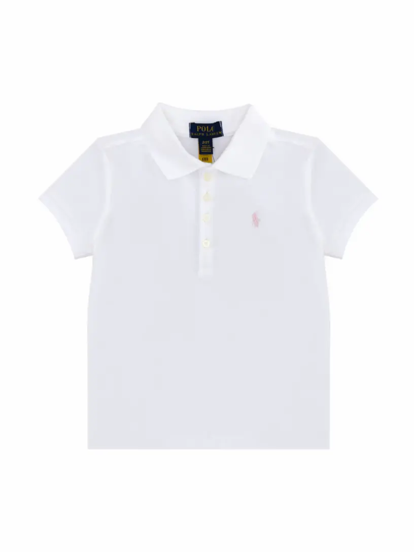 

Хлопковое поло с логотипом Ralph Lauren, белый