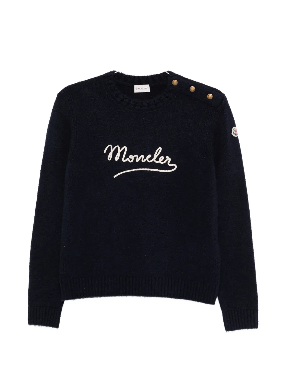 

Свитер с нашивкой-логотипом Moncler, синий