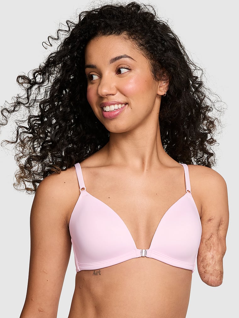 

Адаптивный бюстгальтер с беспроводной застежкой спереди Pink Wear Everywhere, smooth pink tulip