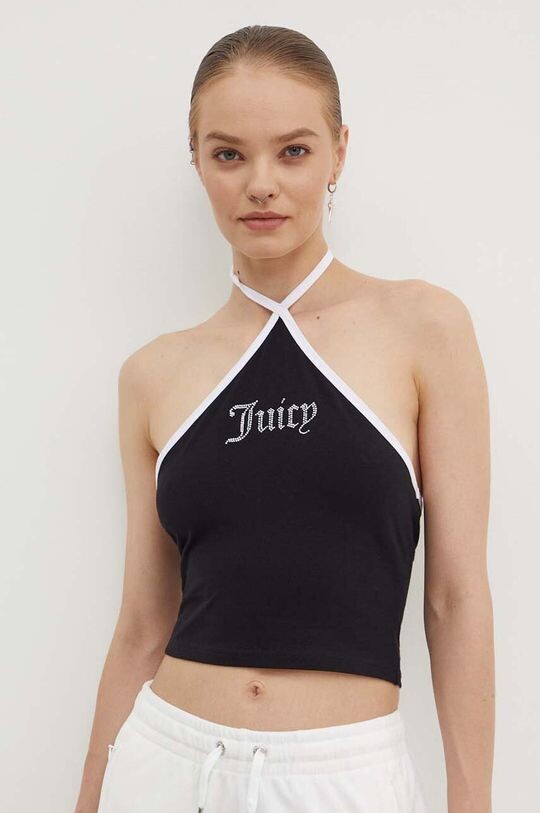 

ТОП КОНТРАСТНЫЙ ТОП С ХАЛТЕРОМ С ПЕРЕСЕСТКОЙ Juicy Couture, черный