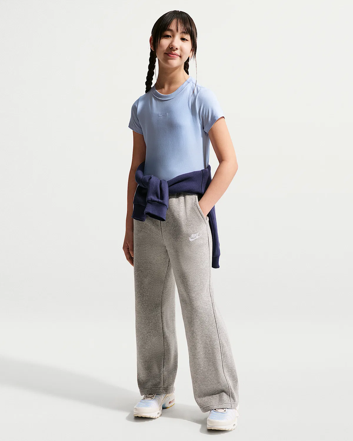 Детская (для девочек) укороченная футболка Nike Sportswear, Hydrogen Blue — фото 4