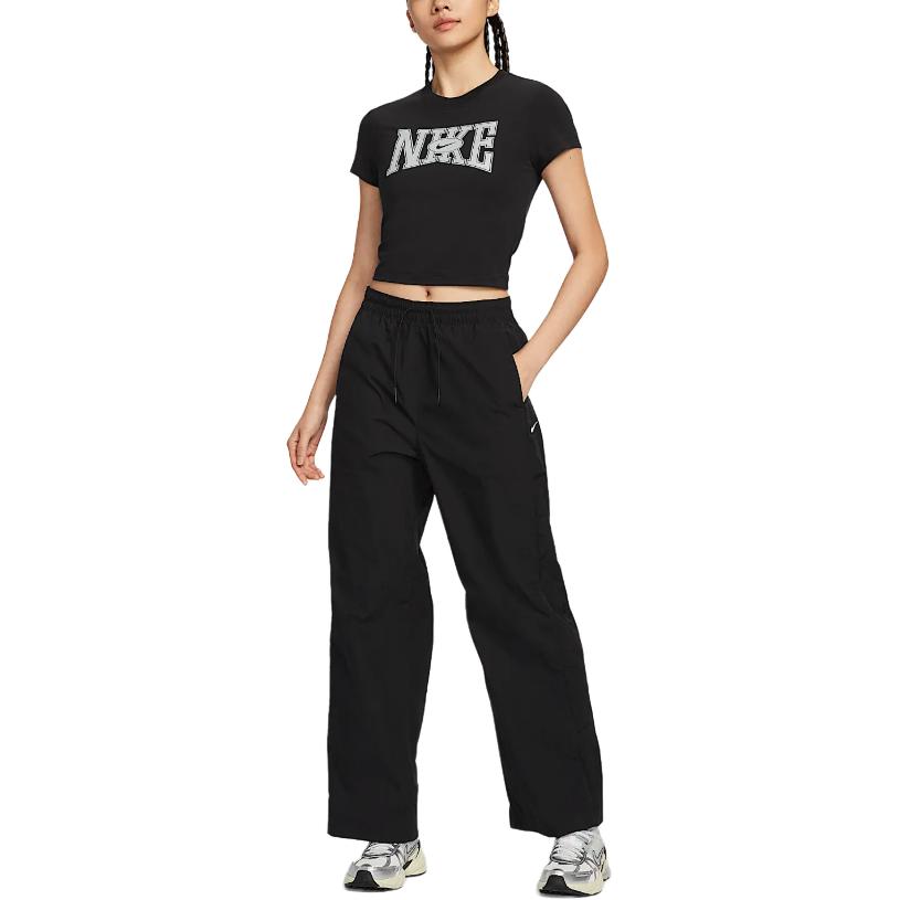 Женская спортивная футболка Slim Cropped Nike, черный — фото 4