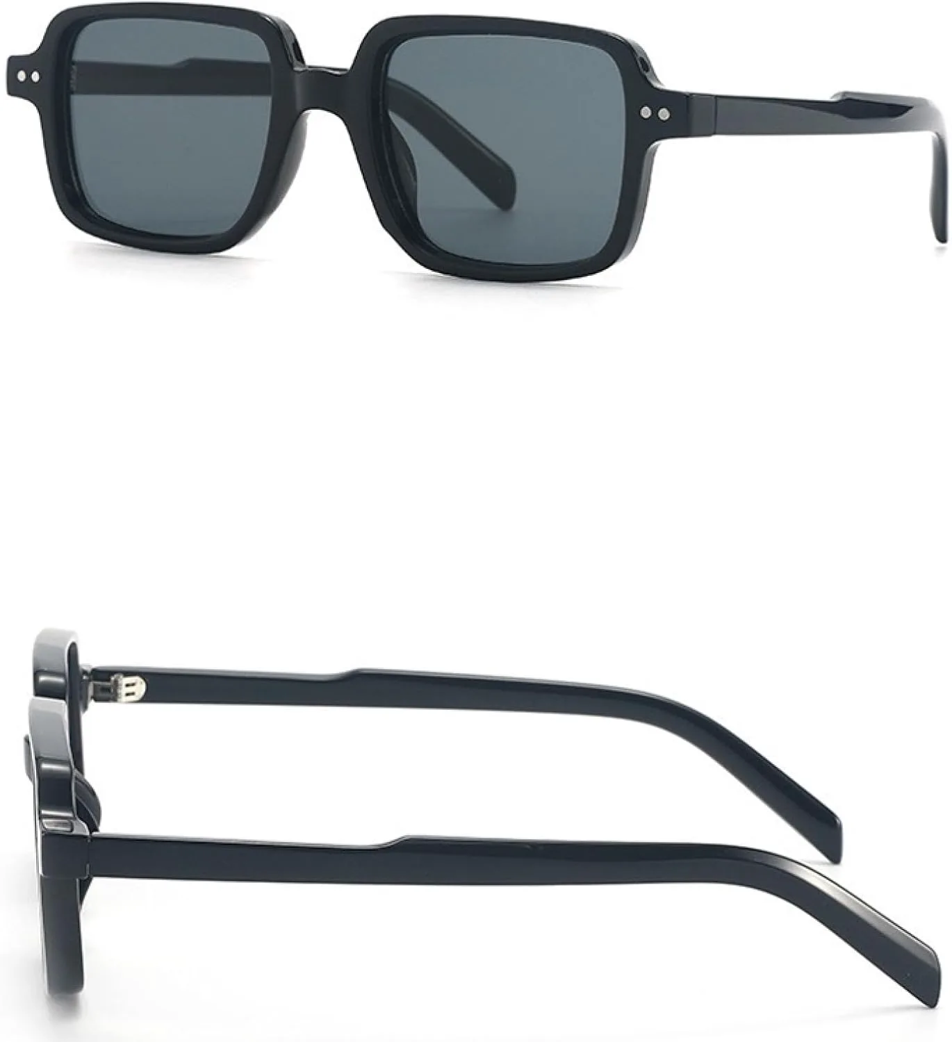 

Классические винтажные роскошные солнцезащитные очки для женщин и мужчин, модные, с большой оправой, в стиле панк, популярные, с заклепками TVTBBVV, Black Black