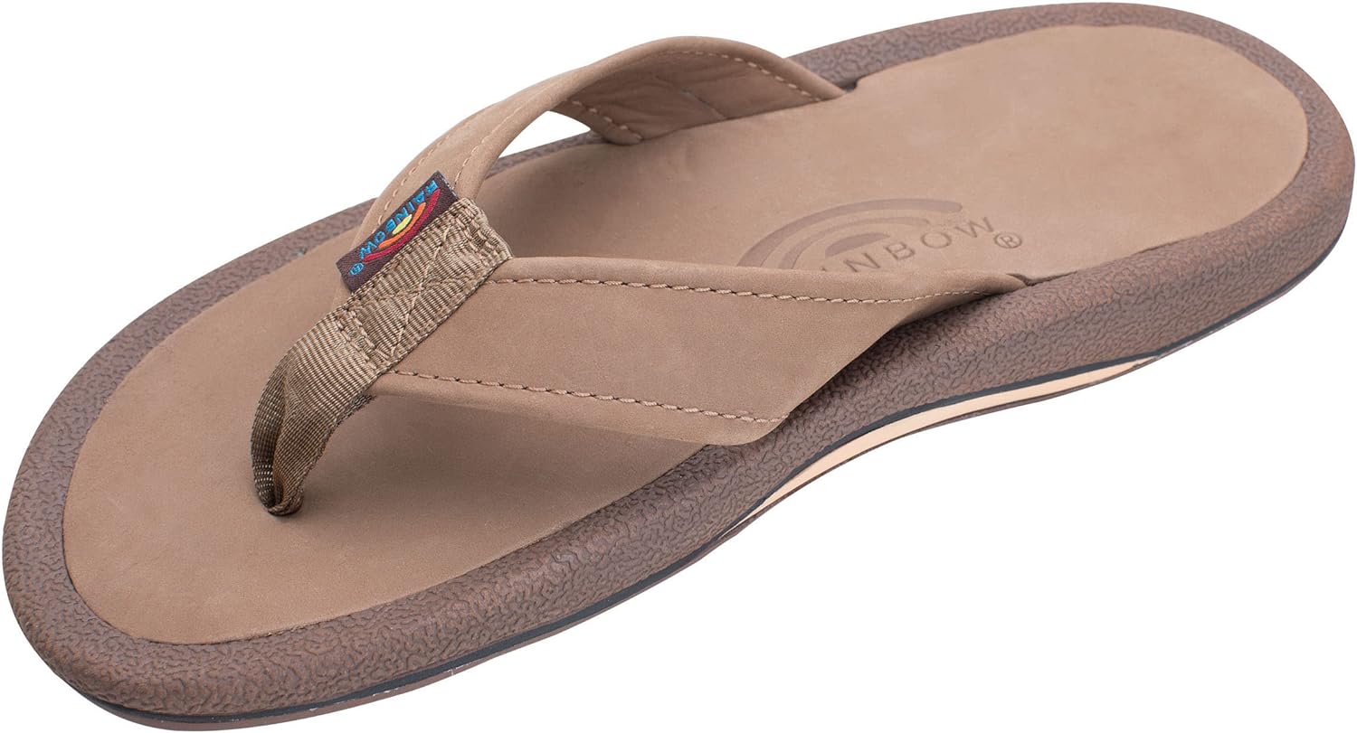 

Мужские сандалии Rainbow Navigator Premier с ортопедическим кожаным стелькой и сужающейся застежкой Rainbow Sandals, темно-коричневый