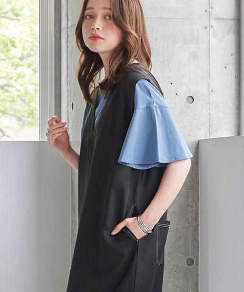 

Топ с расклешенными рукавами, бренд STYLEBLOCK, синий