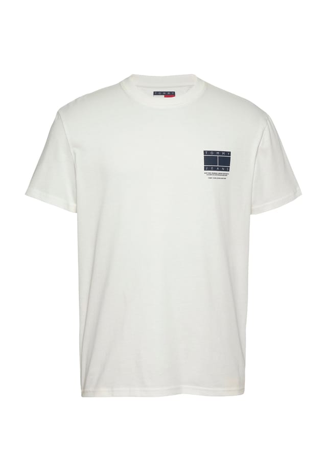 

Футболка из хлопка с логотипом и принтом Tommy Jeans, экрю