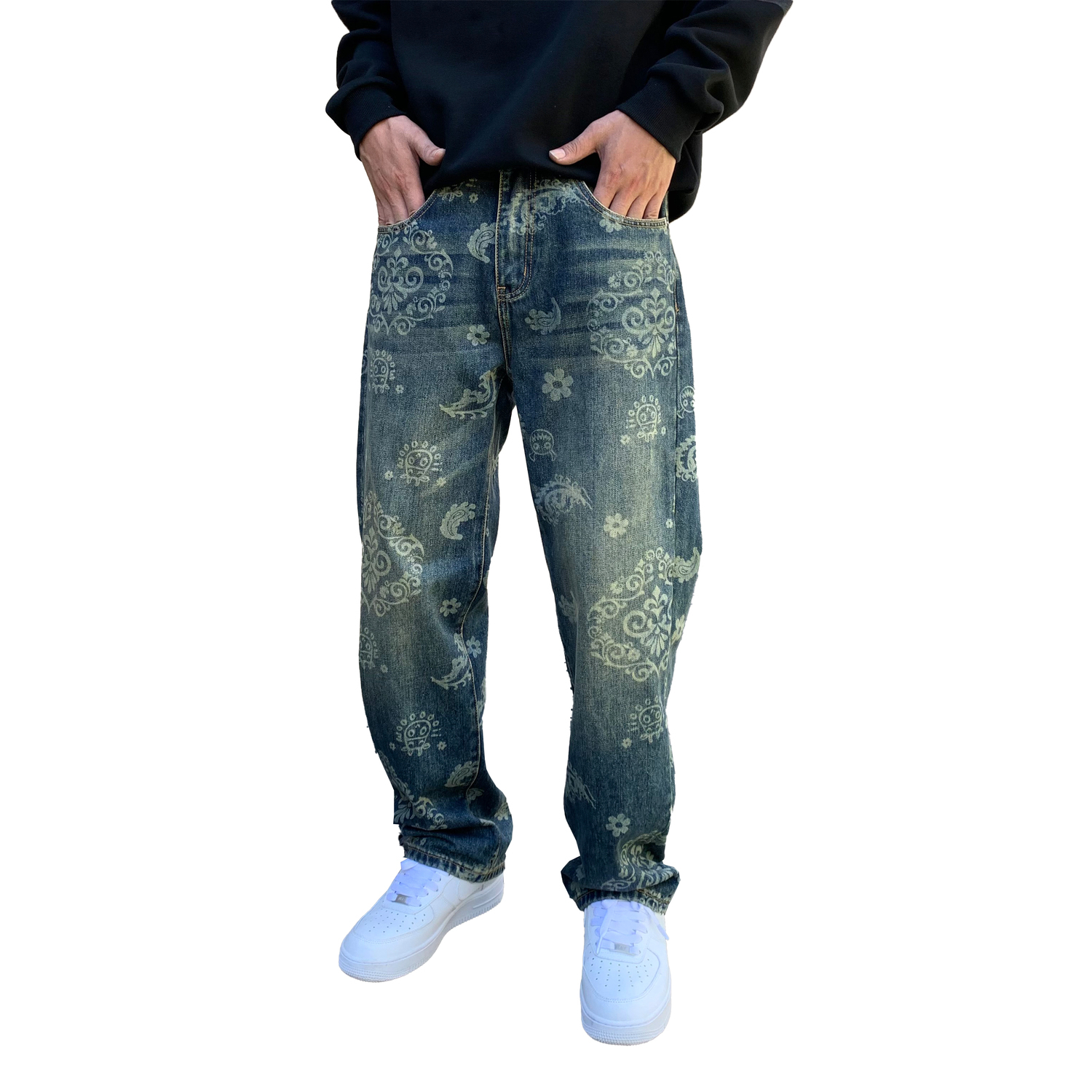 

Джинсы Unisex Vintage Blue FUERZA, Темно-синие Улучшенные (9090)