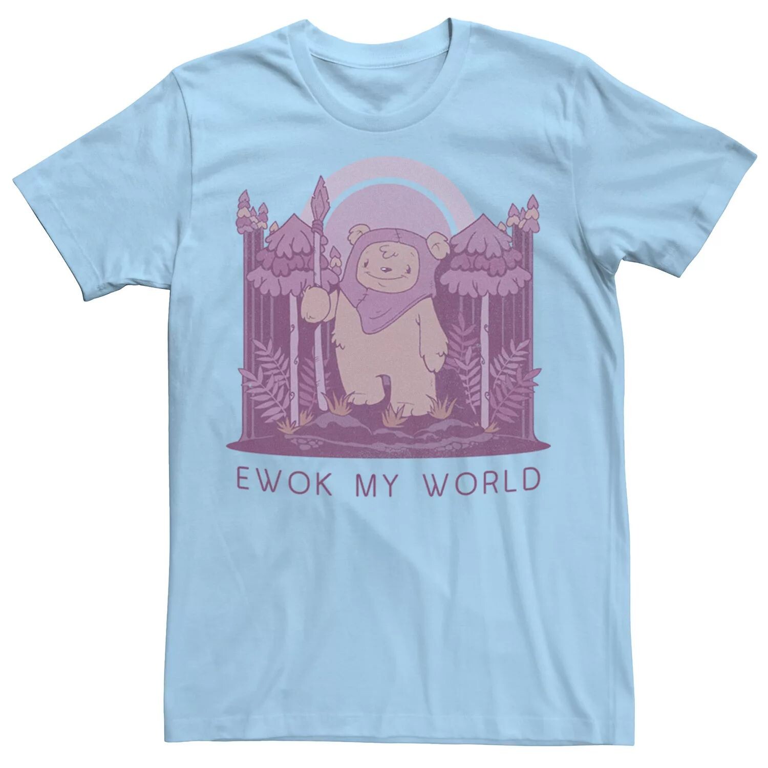 

Мужская футболка с рисунком Ewok My World Star Wars, светло-синий