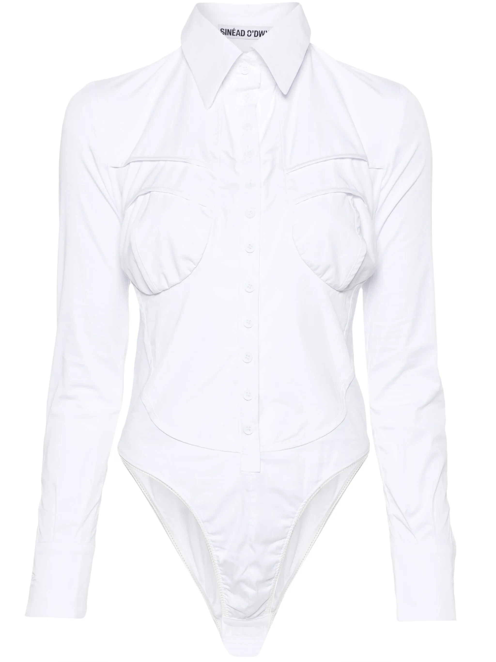 

Поплиновое боди с классическим воротником Sinead O'Dwyer, белый