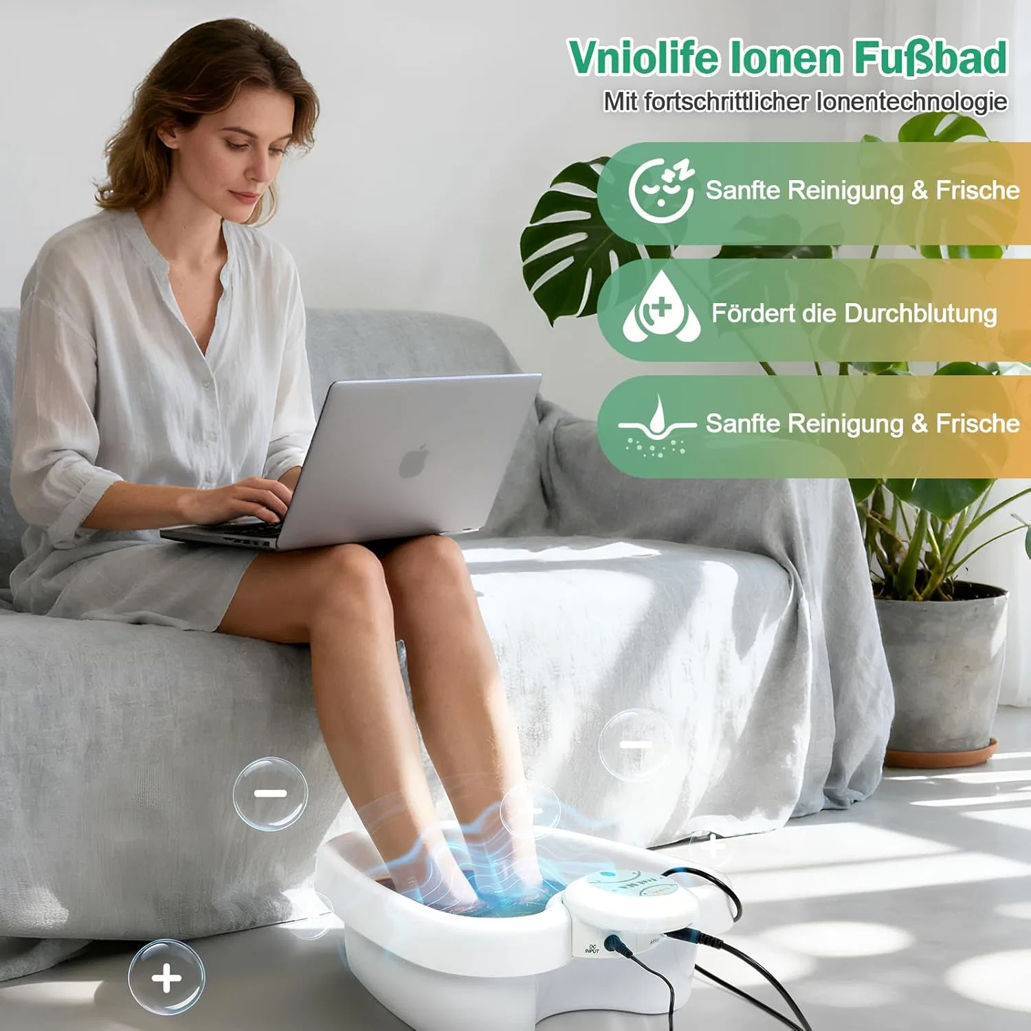 Ионная ванна для ног с 2 электродами и сумкой Vniolife — фото 2