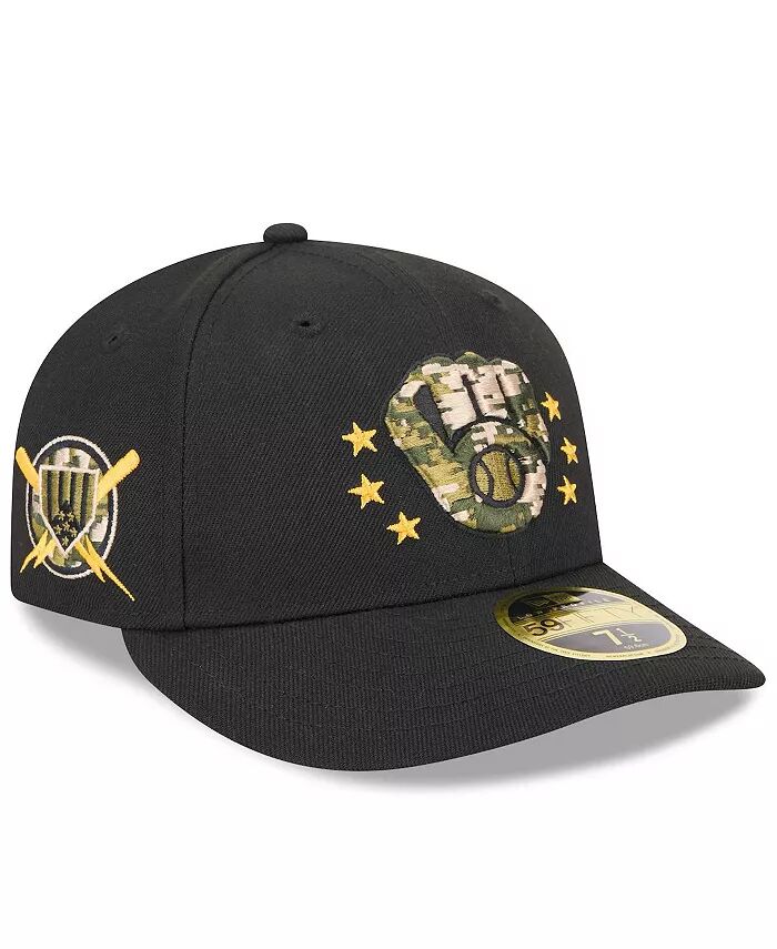

Мужская черная кепка Milwaukee Brewers 2024 Armed Forces Day Low Profile 59FIFTY Fitted New Era