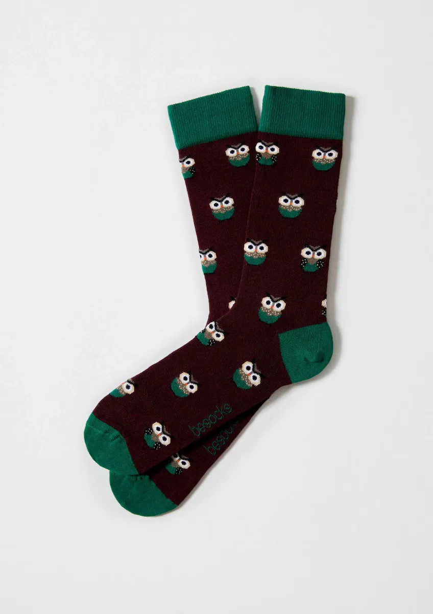 

Унисекс серые высокие носки из органического хлопка Besocks, гранатовый