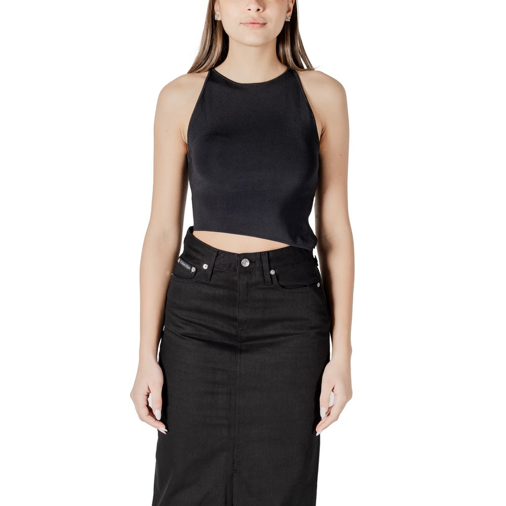 

Черные топы и футболки из искусственного шелка Calvin Klein Jeans