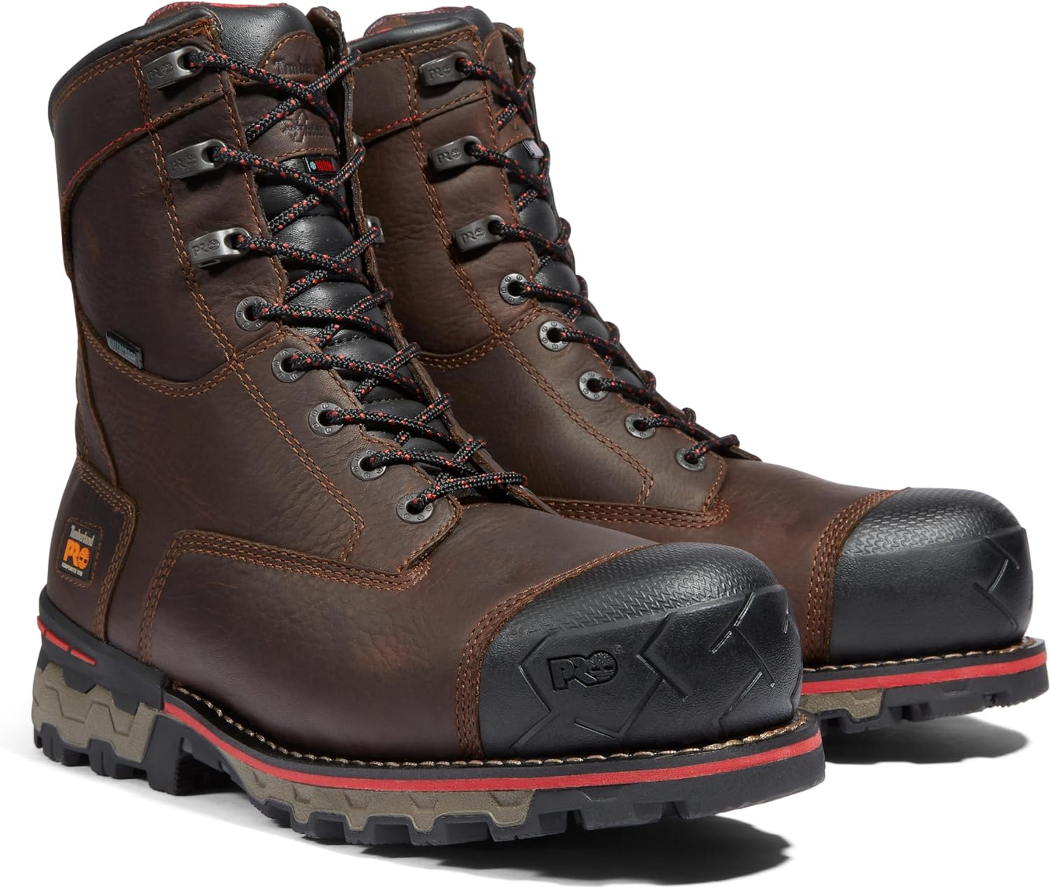 Timberland PRO мужские 6-дюймовые промышленные рабочие ботинки Boondock Comp Toe WP Ins, Brown Tumbled L — фото 2
