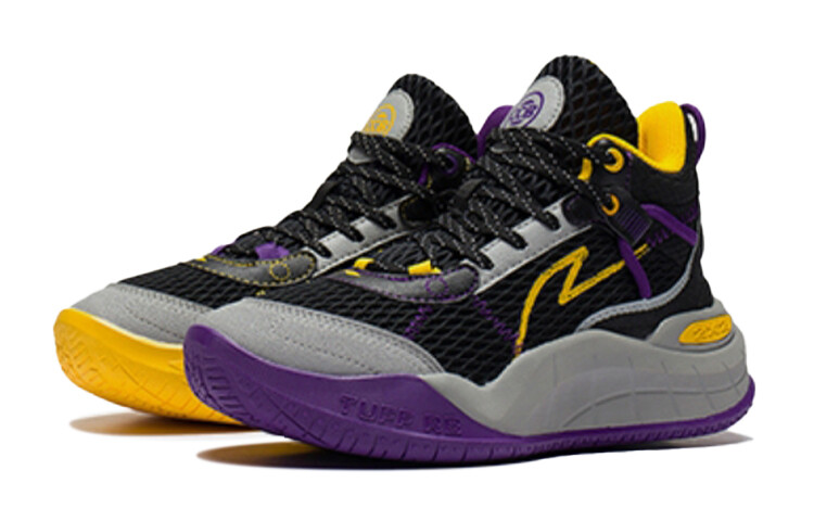 Баскетбольные кроссовки Thunder Rim MID для детей GS Mid-top черные/серые/фиолетовые Lining Young — фото 3
