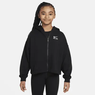 

Худи Nike Air Girls' French Terry Full-Zip Hoodie, черный/белый