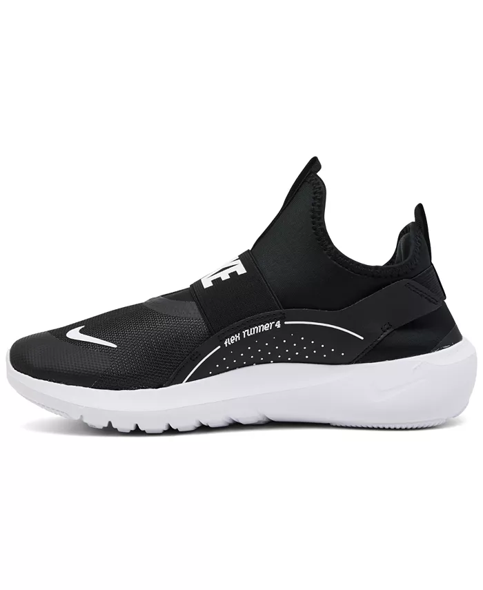 Большие детские кроссовки Flex Runner 4 Slip-On для бега от Finish Line Nike, черный — фото 3