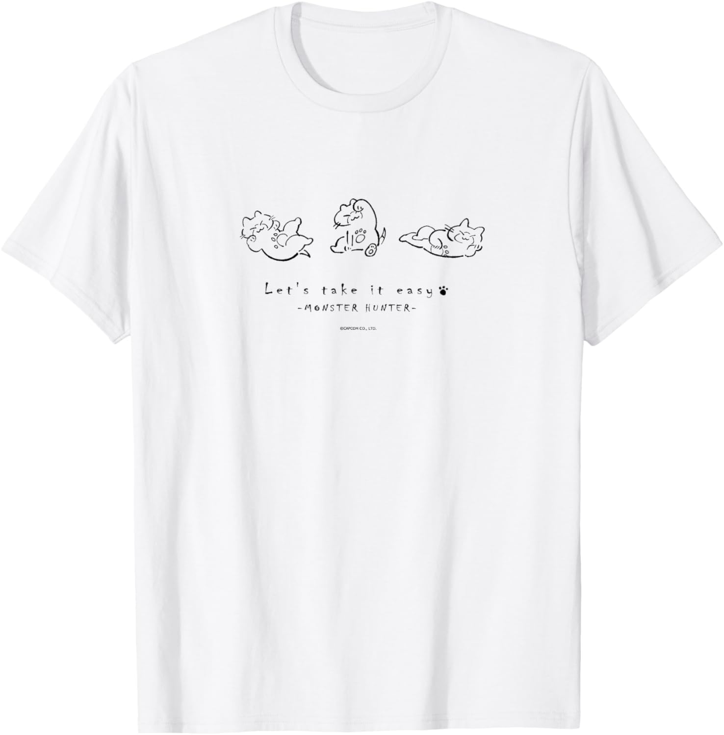 

Футболка с линейным рисунком по мотивам Monster Hunter (B), белая Capcom