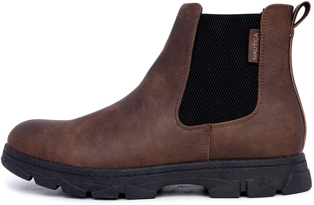 Мужские ботинки Nautica Chelsea на шнуровке, ботинки Челси, дезерт-ботинки Wuzer, коричневый — фото 2