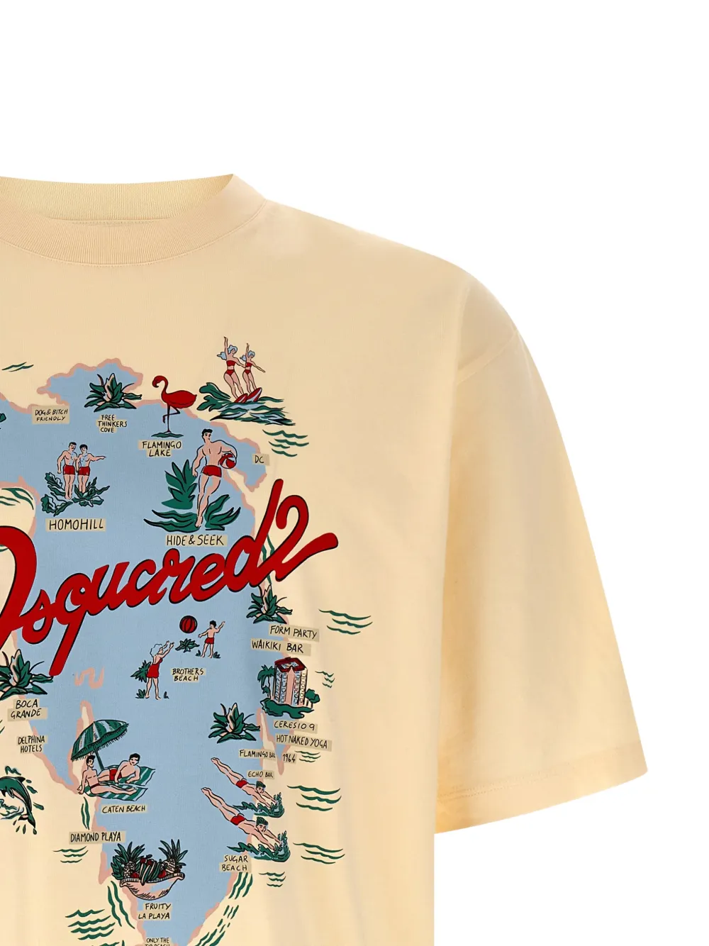 Футболка с принтом и круглым вырезом Dsquared2, бежевый — фото 3