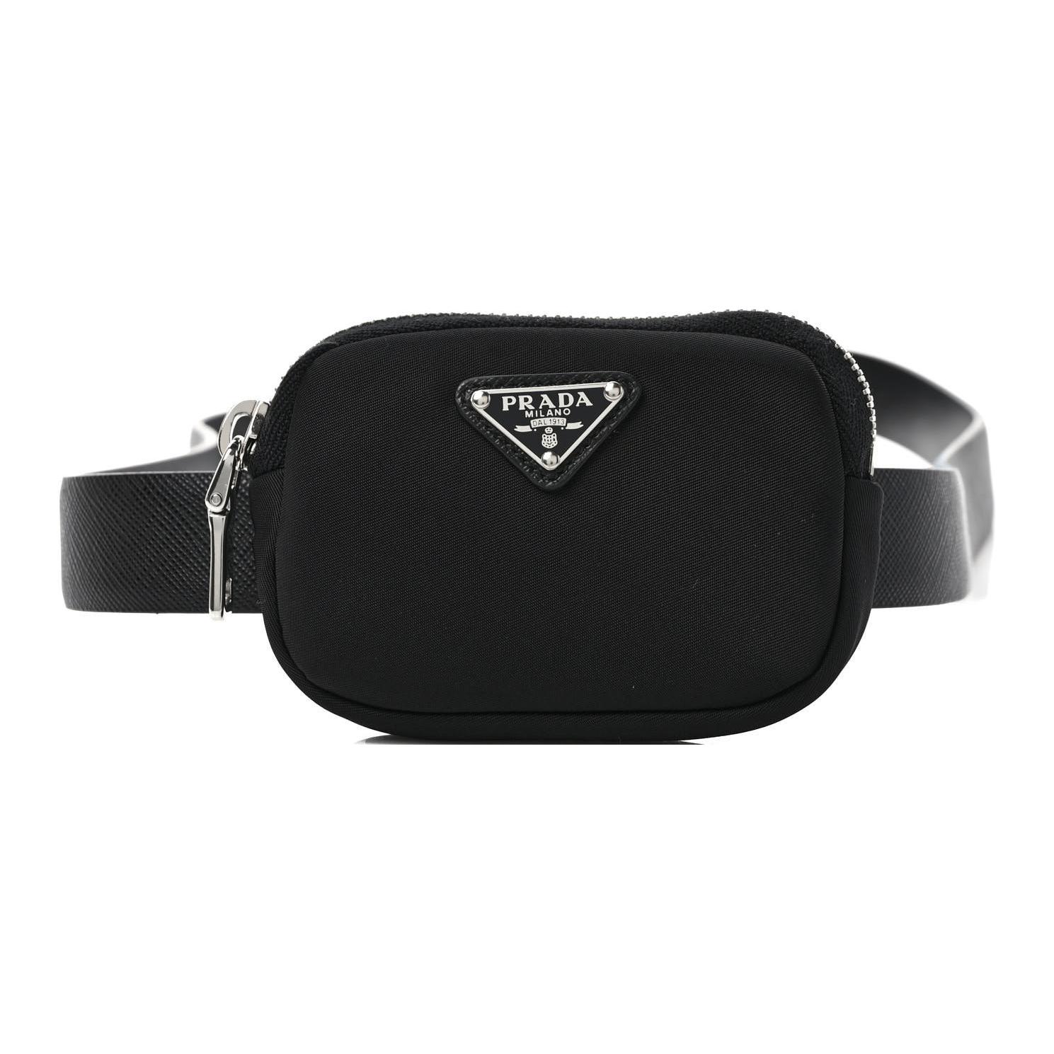 

PRADA Нейлоновая поясная сумка мужская черная