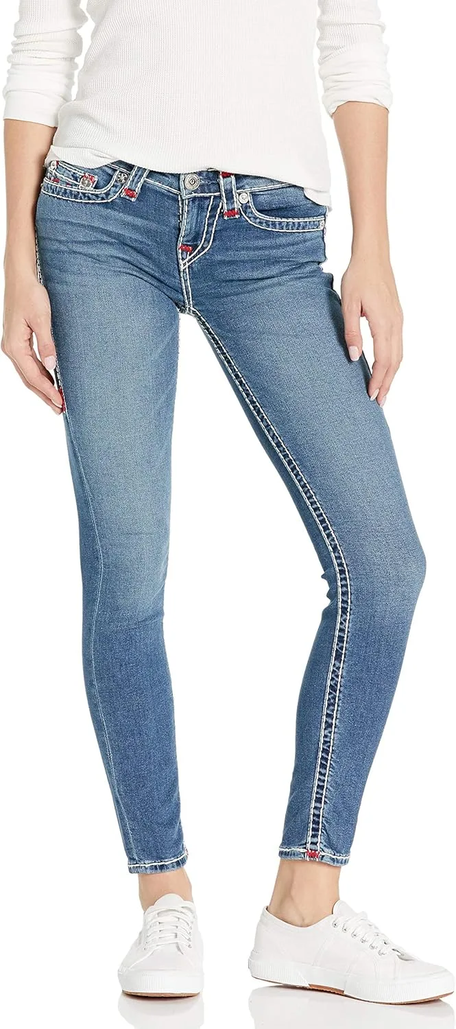 

True Religion Women's Halle Super T Mid Rise Skinny Leg Fit Jean