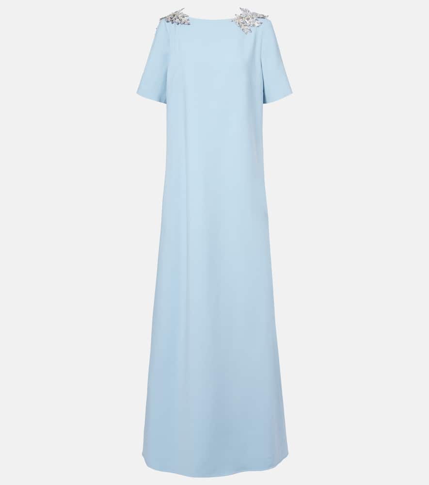 

Платье из шерстяной смеси с пайетками в стиле Fern Oscar de la Renta, Soft Blue