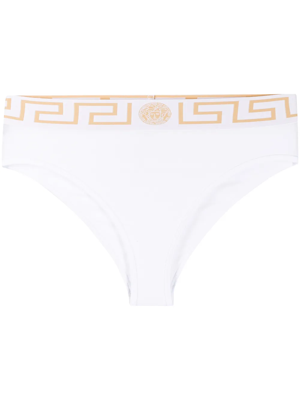 

Трусы-брифы с завышенной талией и узором Greca VERSACE, белый