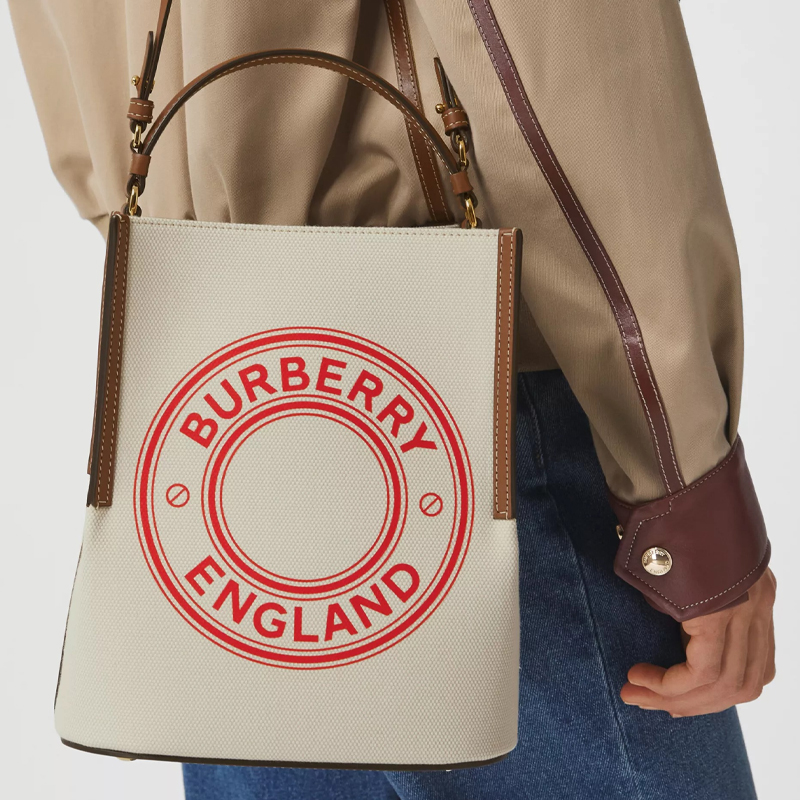 Женская сумка-ведро Burberry из хлопка — фото 4