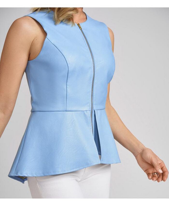 

Топ Reagan из искусственной кожи с баской-SKY Caldwell Collection, синий